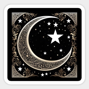 Holy Islamic moon and stars Sticker